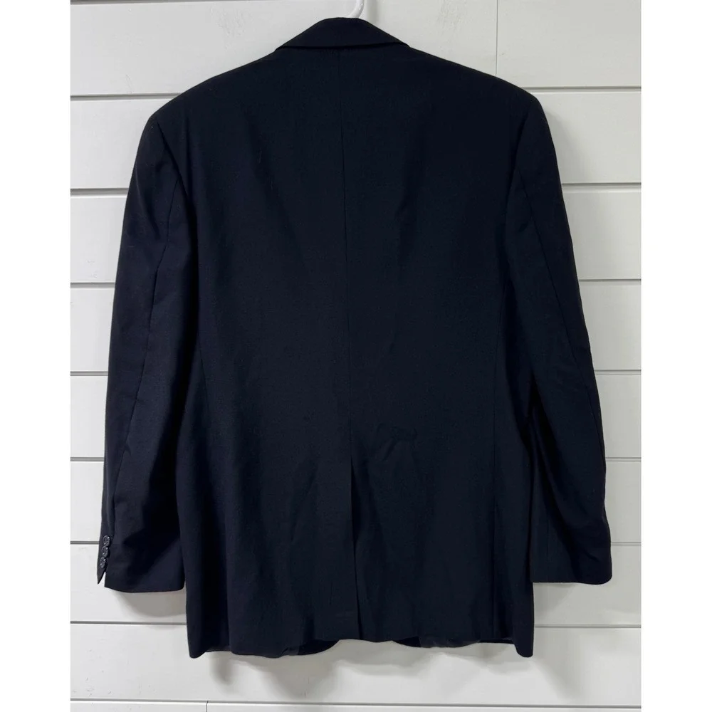 Robert Morris Mens Navy Blue Two Button Blazer Sport Coat Made in USA